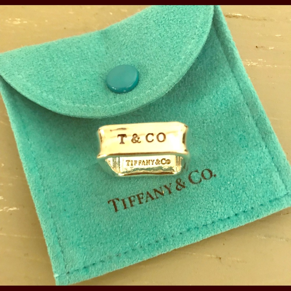 Tiffany & Co Sterling Silver Square Ring,Rare Ring. Size 8